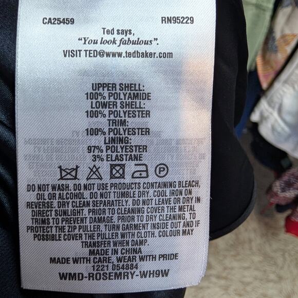 NWT Ted Baker Rosemary Daisy Embroidered Dip Hem Chiffon Pleat Midi Dress Navy 8 - Picture 10 of 13